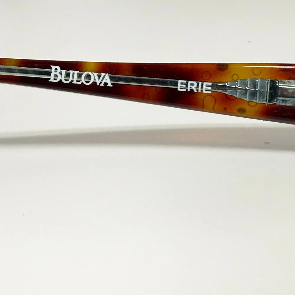 Bulova Erie Blue Semi Rimless Eyeglass Frames Tortoise Temples 50-17-135